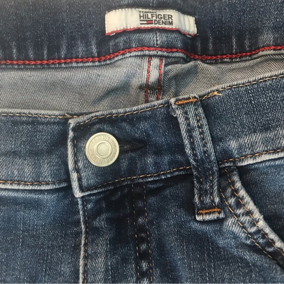 Tommy Hilfiger Denim Distressed Raw Hem Skinny Jeans - Picture 3 of 12